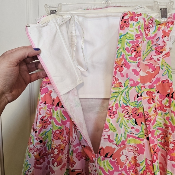 Lilly Pulitzer Strapless Ferra Dress Call Me Kitty Tiger Ruffle Mini Dress - Picture 4 of 8